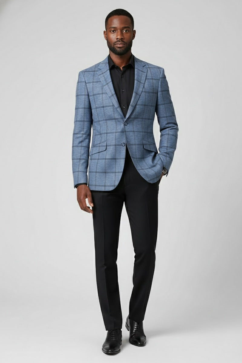 Blue Windowpane Sports Jacket