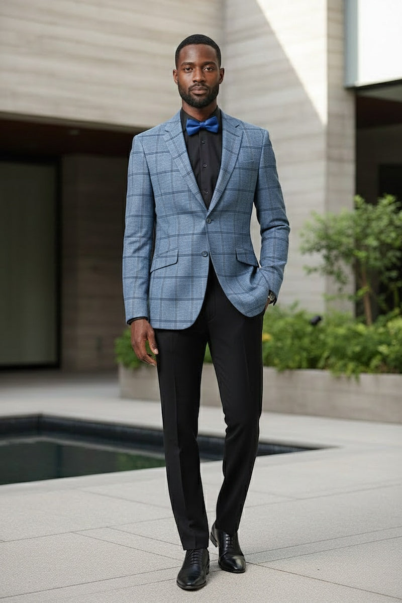 Blue Windowpane Sports Jacket