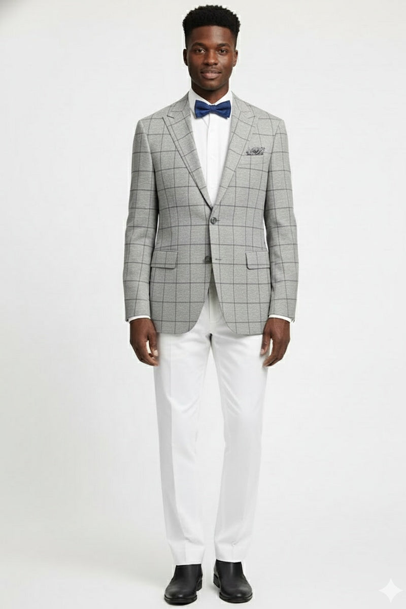 Grey Windowpane Sports Jacket
