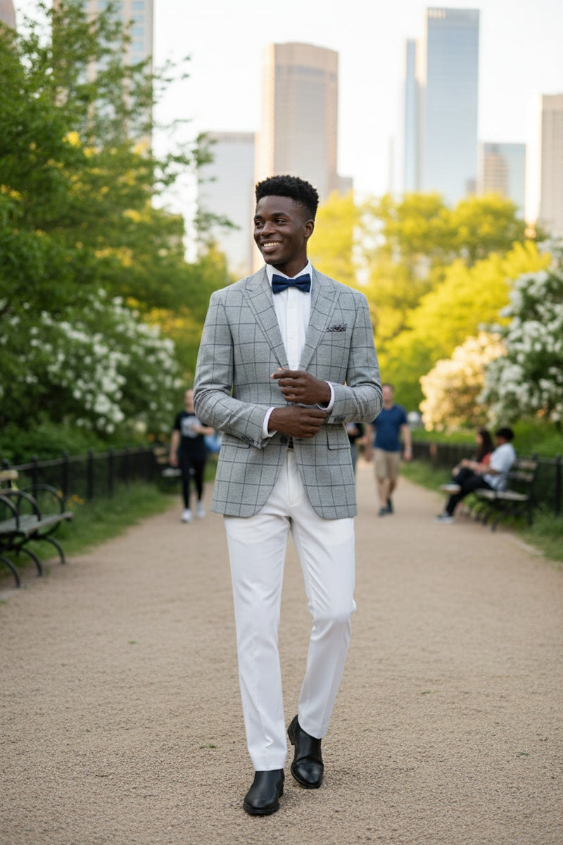 Grey Windowpane Sports Jacket