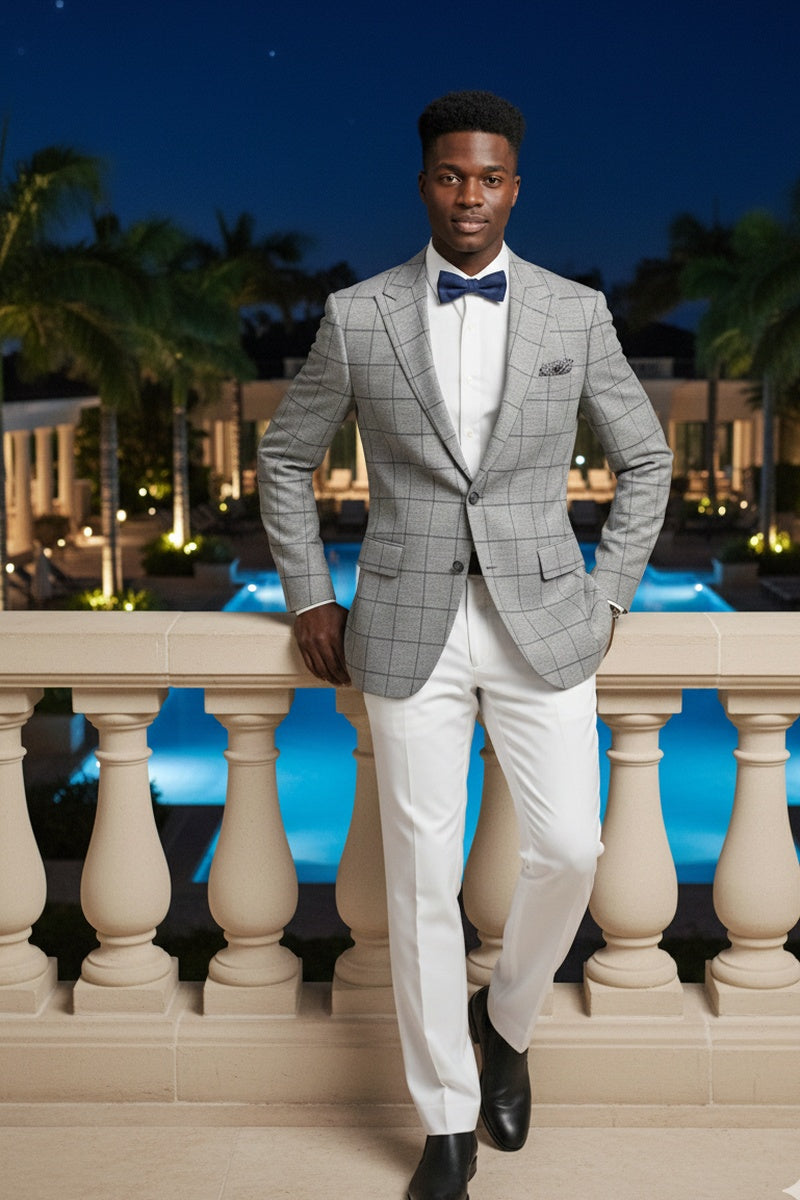 Grey Windowpane Sports Jacket