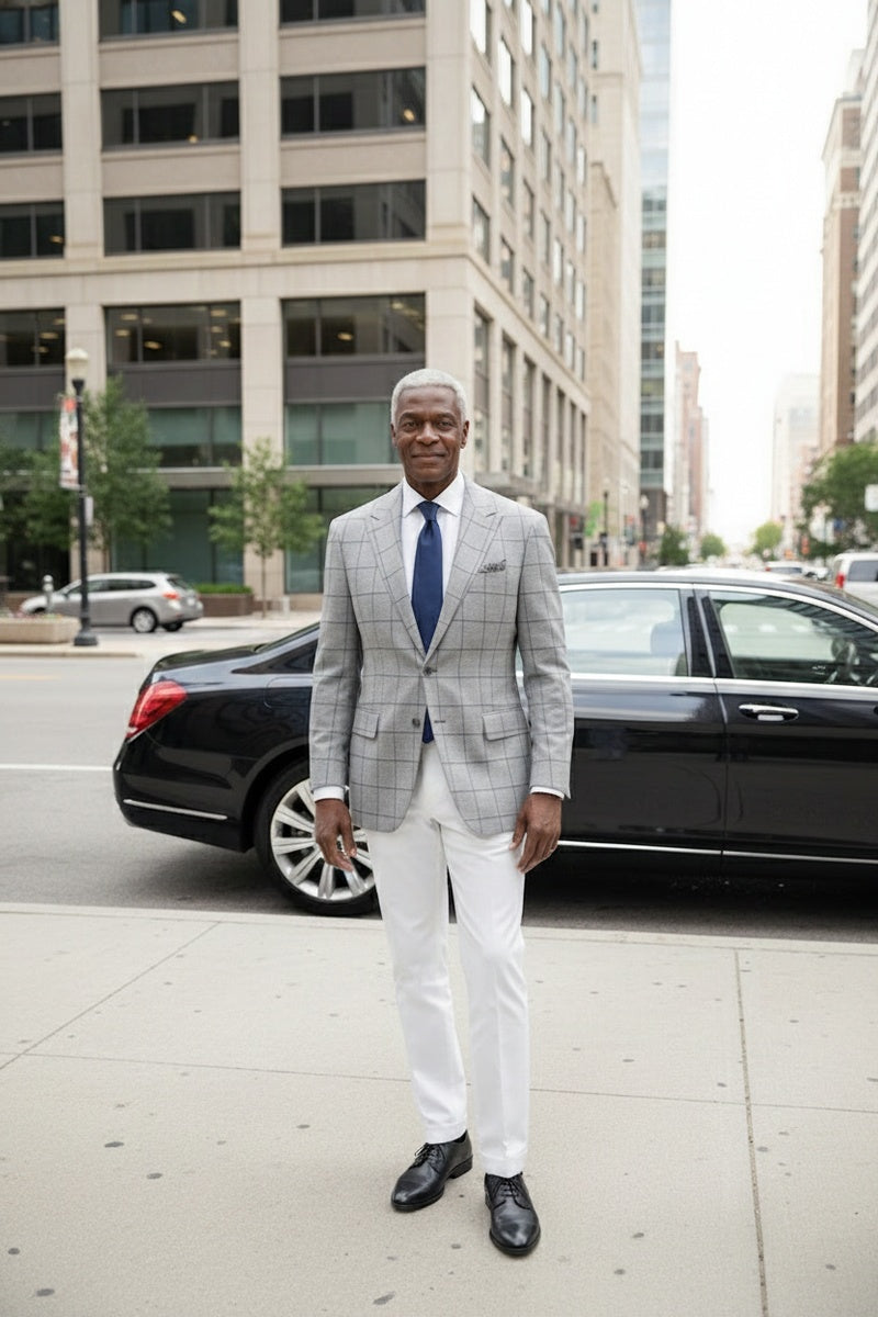 Grey Windowpane Sports Jacket