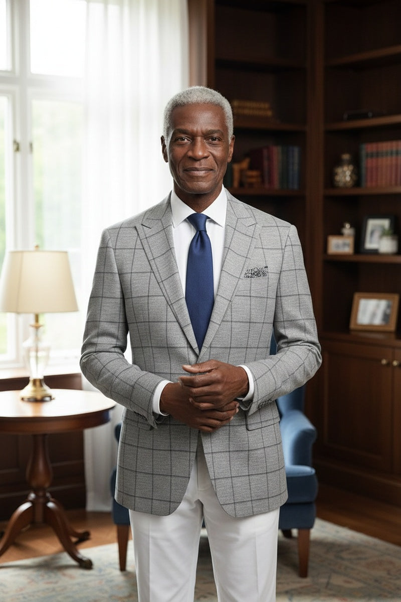 Grey Windowpane Sports Jacket