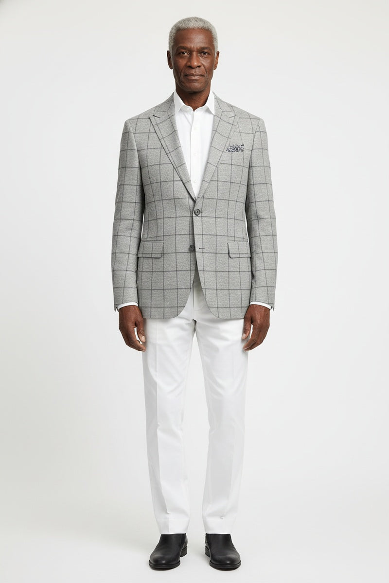 Grey Windowpane Sports Jacket