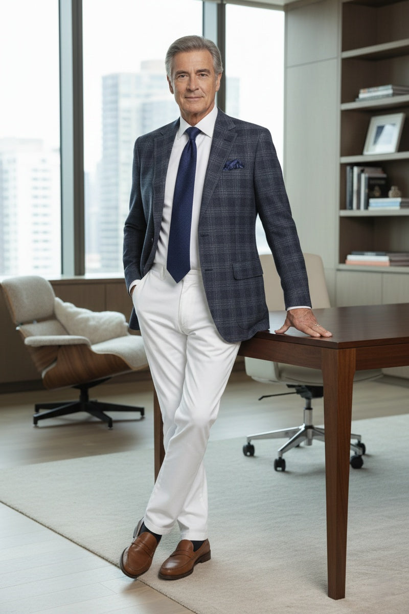 Navy Windowpane Sports Jacket