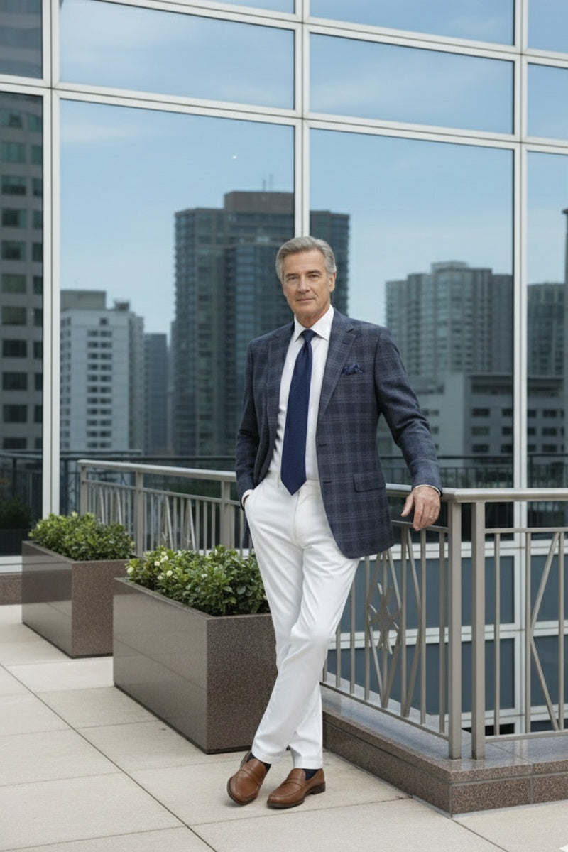 Navy Windowpane Sports Jacket