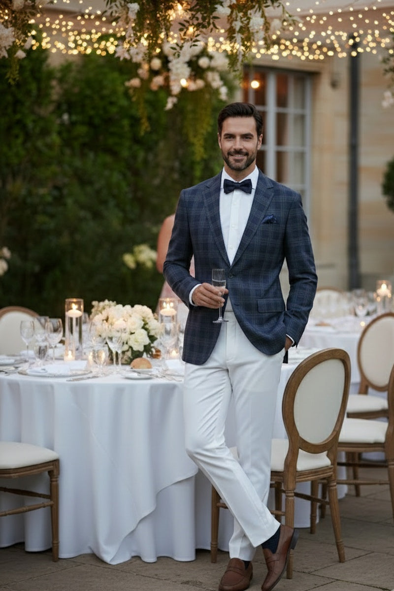 Navy Windowpane Sports Jacket