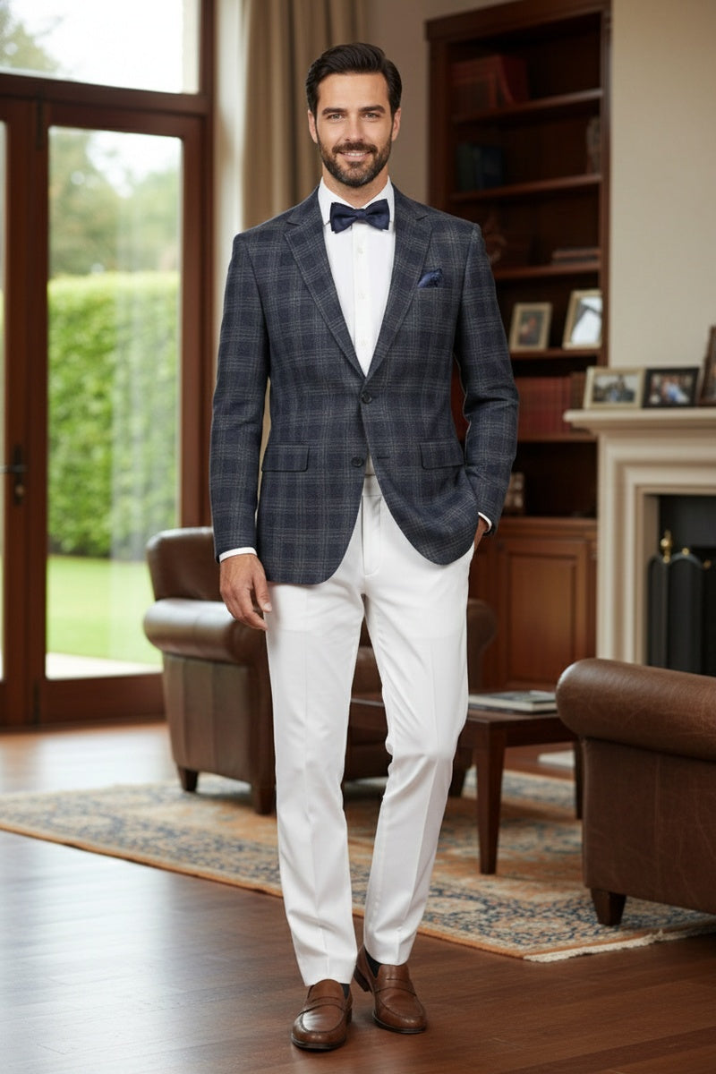 Navy Windowpane Sports Jacket