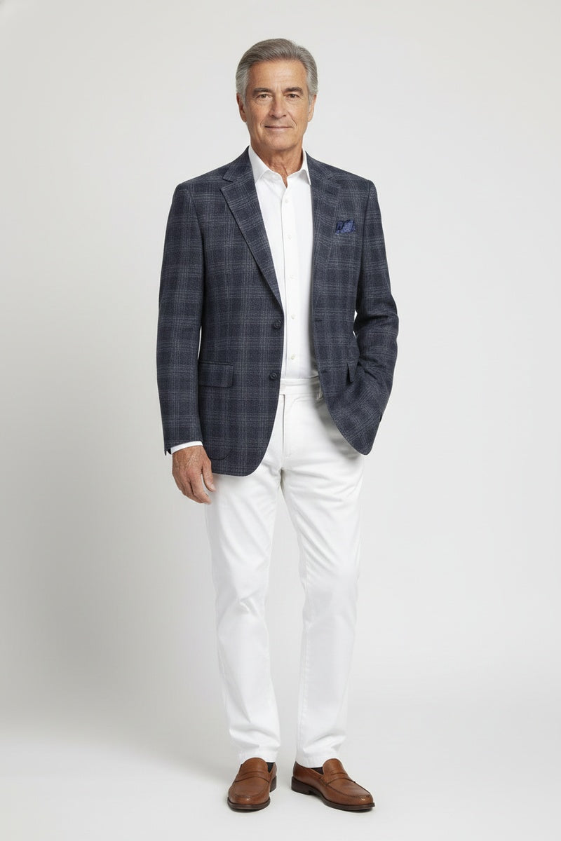 Navy Windowpane Sports Jacket