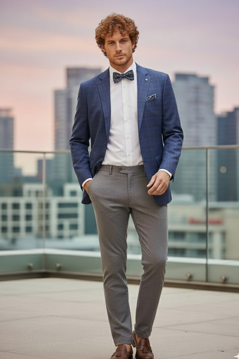 Blue Windowpane Sports Jacket