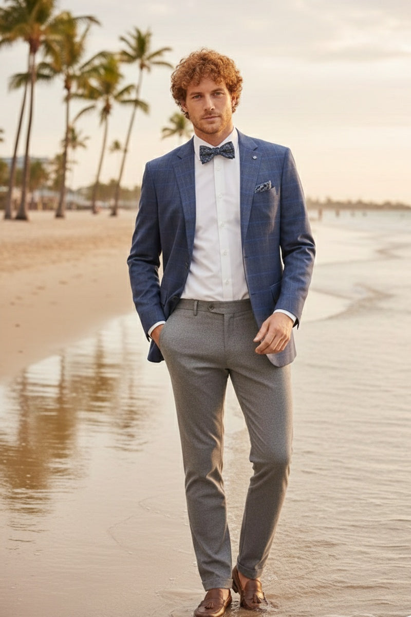 Blue Windowpane Sports Jacket