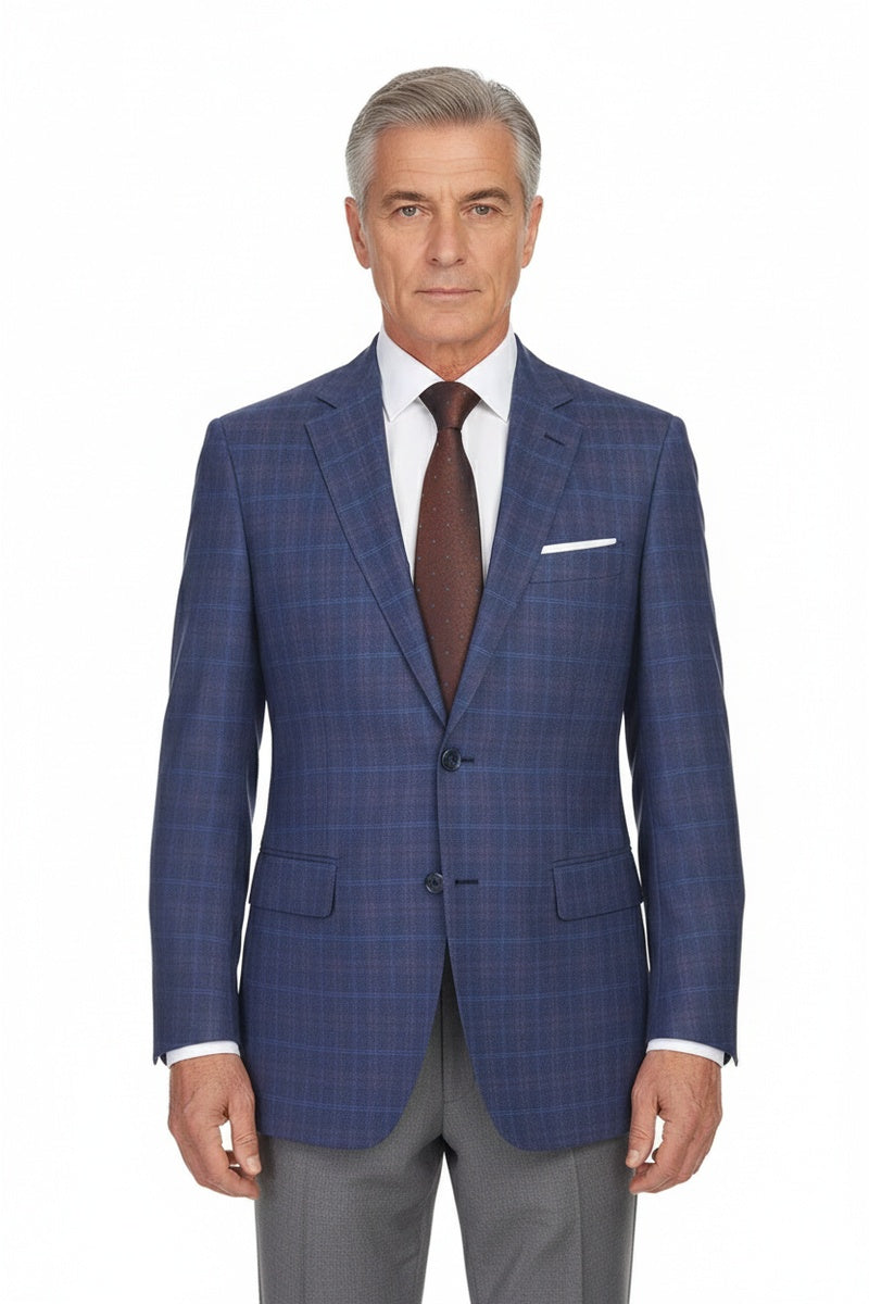 Blue Windowpane Sports Jacket