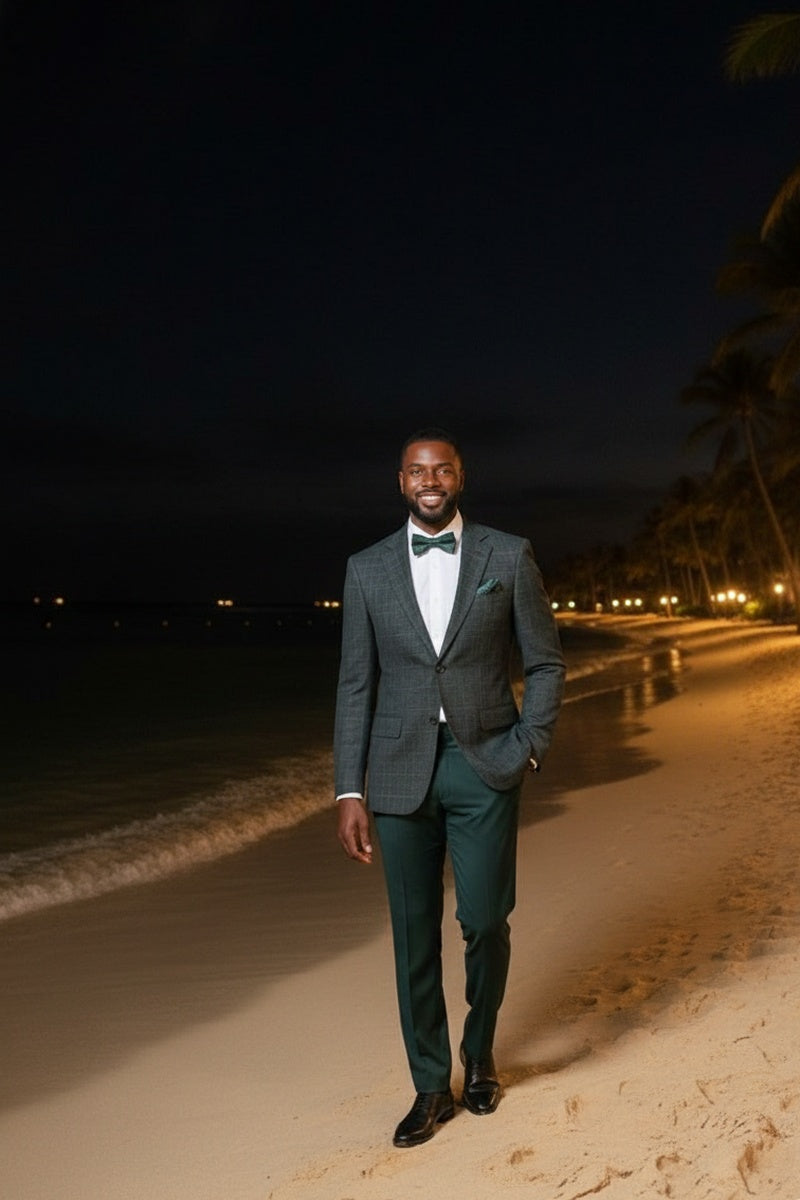 Green Windowpane Sports Jacket