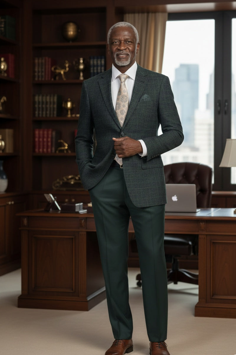 Green Windowpane Sports Jacket