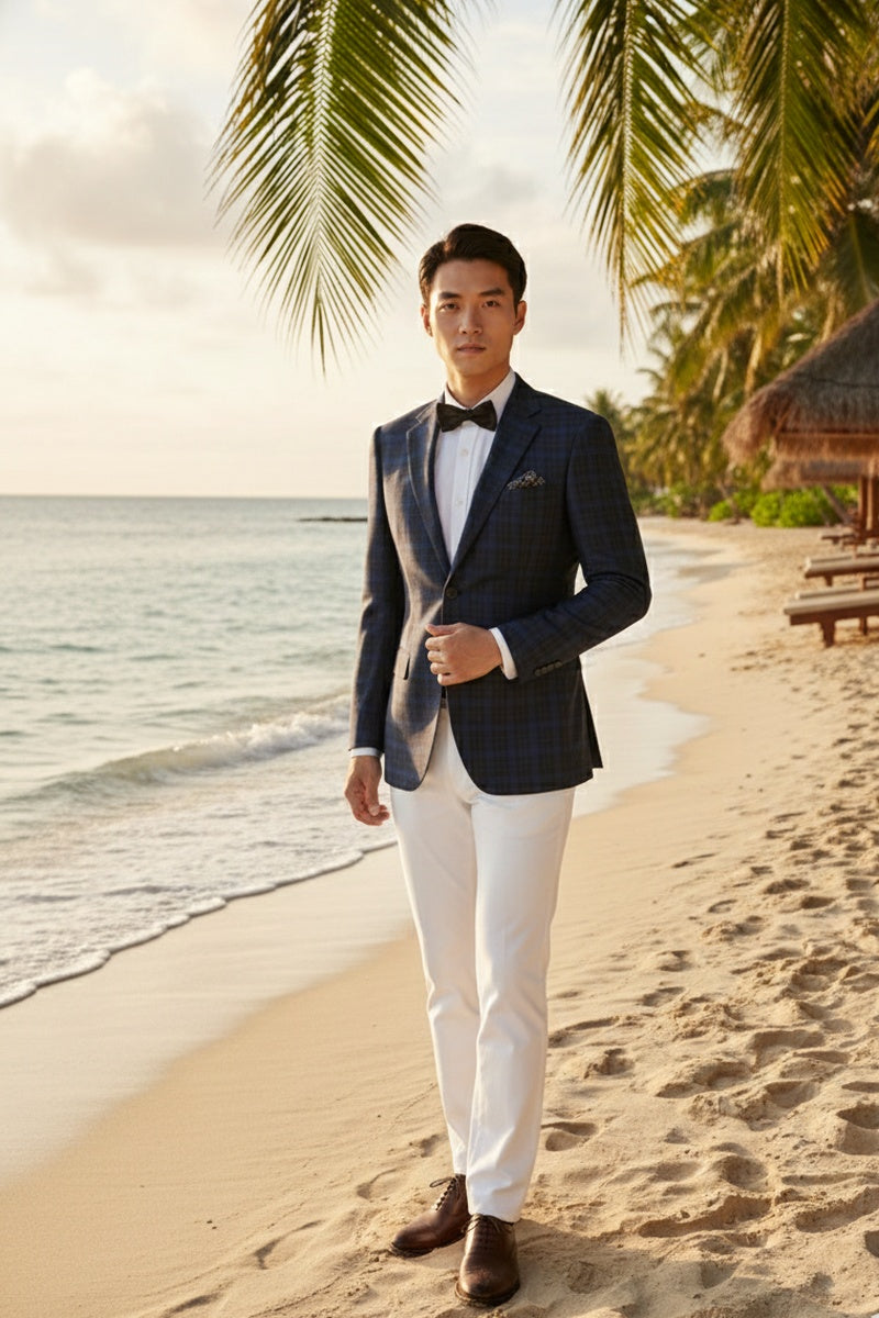 Blue Windowpane Sports Jacket