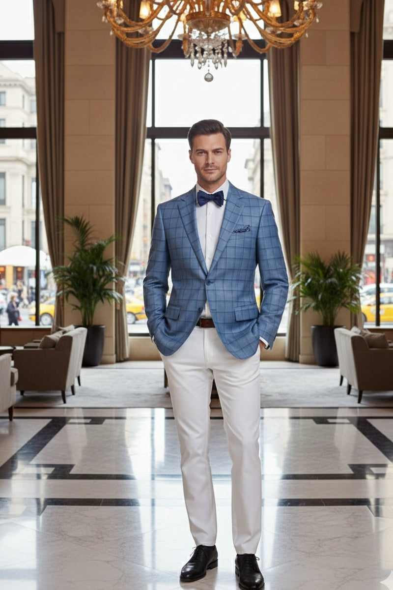 Blue Windowpane Sports Jacket