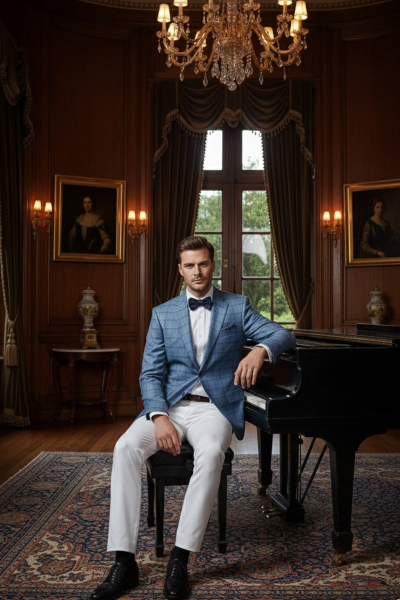 Blue Windowpane Sports Jacket