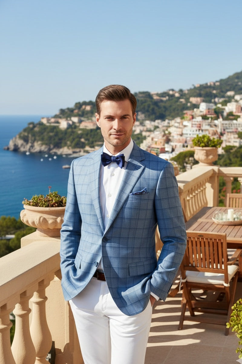 Blue Windowpane Sports Jacket