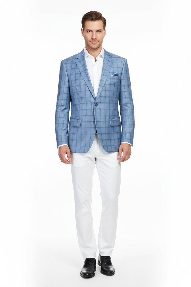 Blue Windowpane Sports Jacket