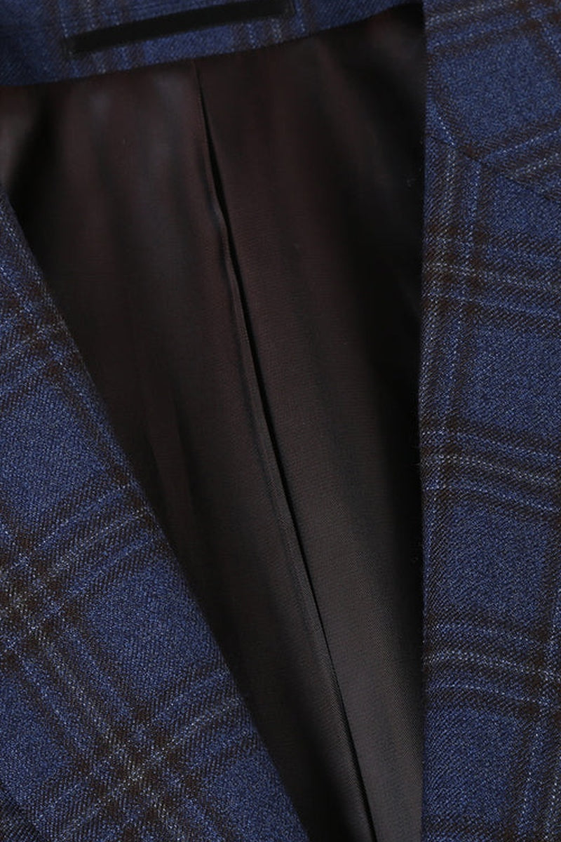 Blue & Black Windowpane Sports Jacket