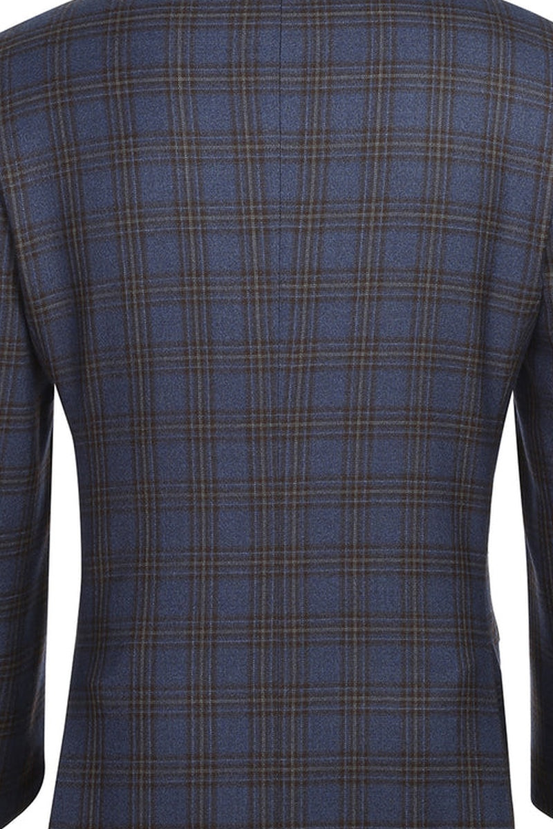 Blue & Black Windowpane Sports Jacket