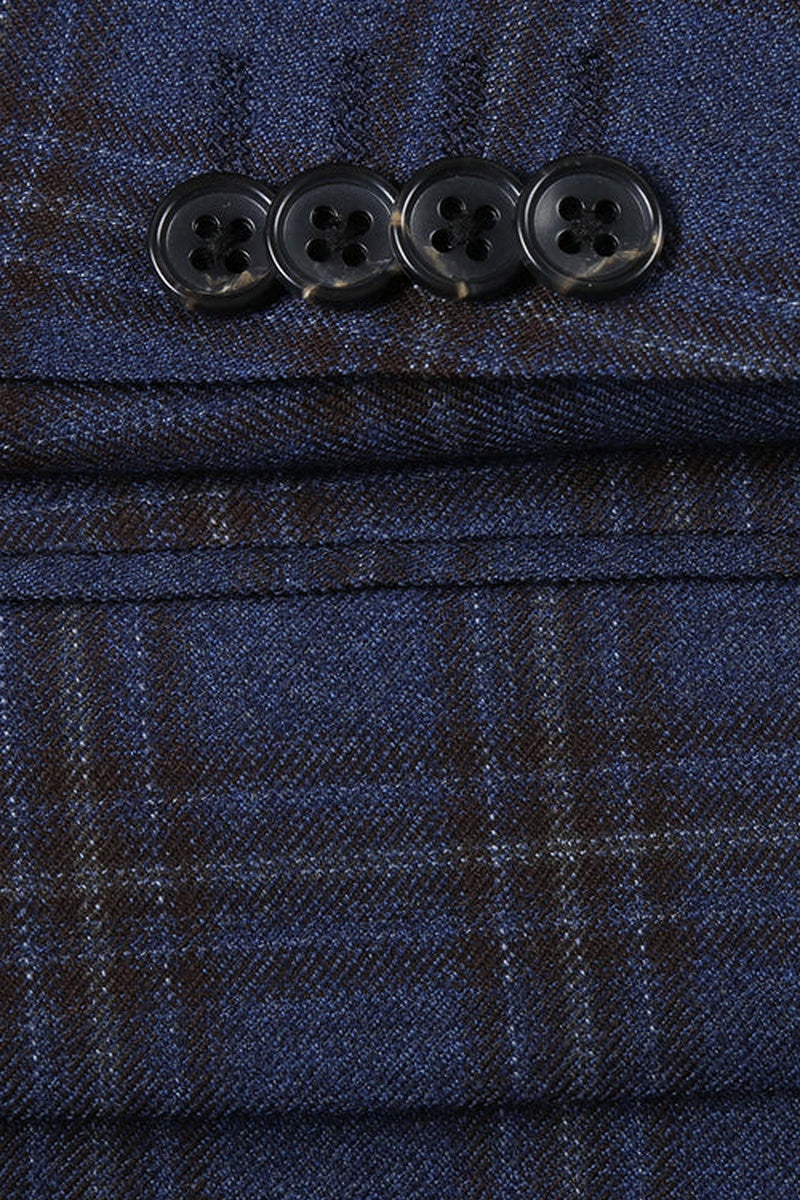 Blue & Black Windowpane Sports Jacket