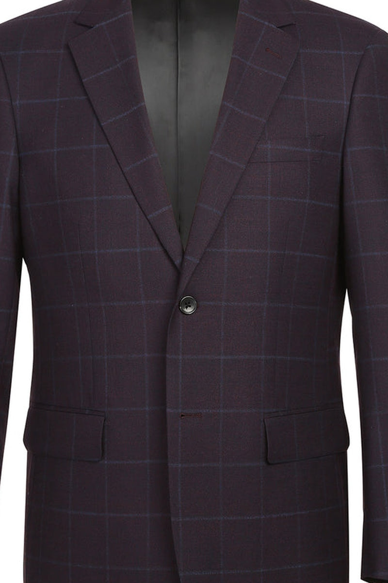 Midnight Blue Windowpane Sports Jacket