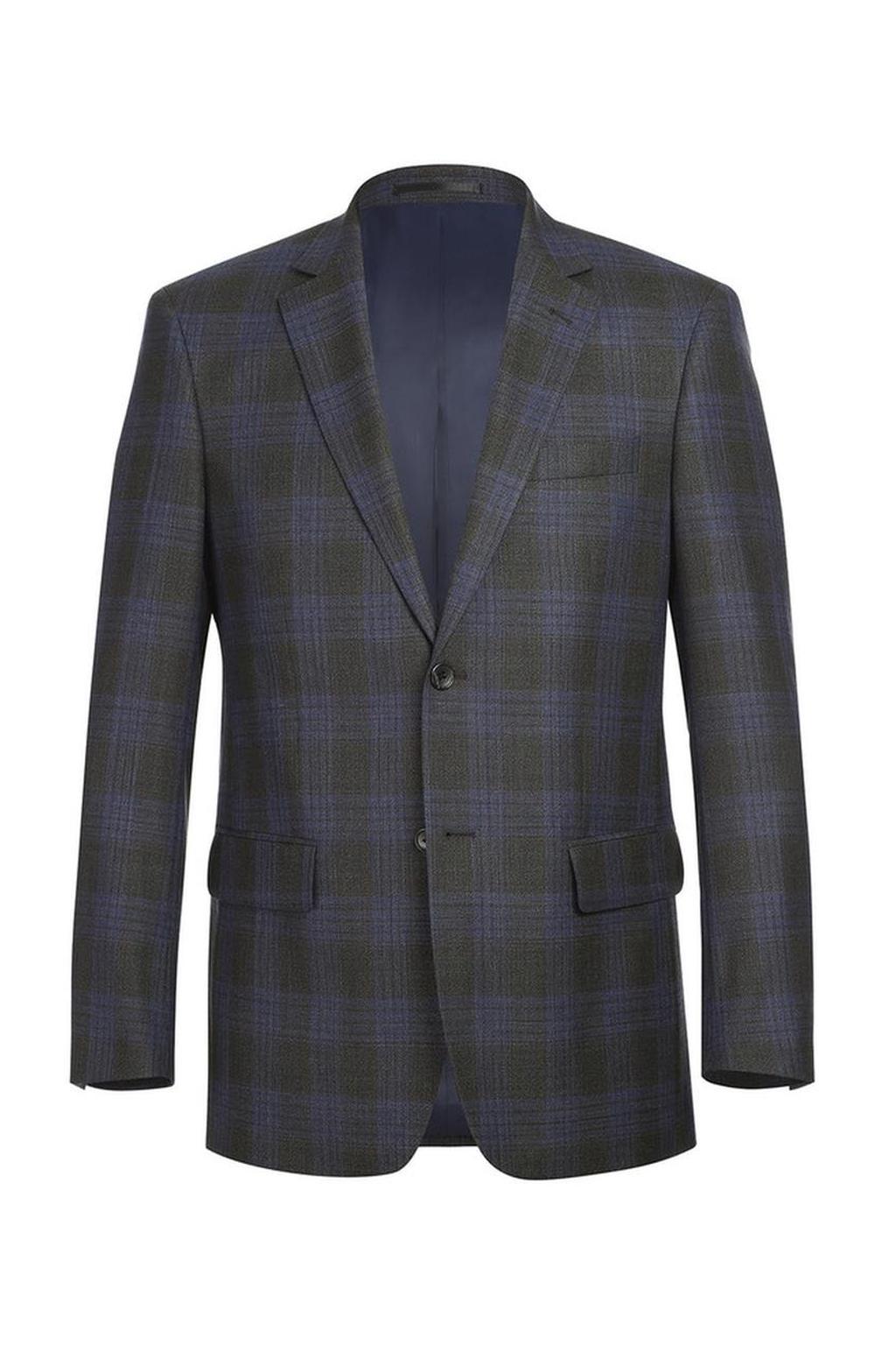 Grey & Blue Windowpane Sports Jacket