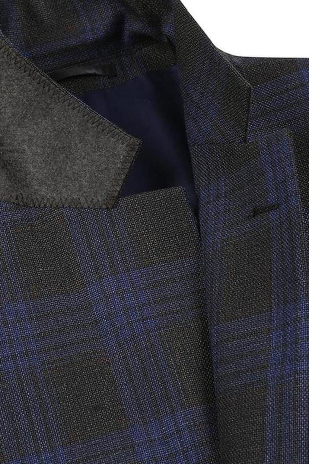 Grey & Blue Windowpane Sports Jacket