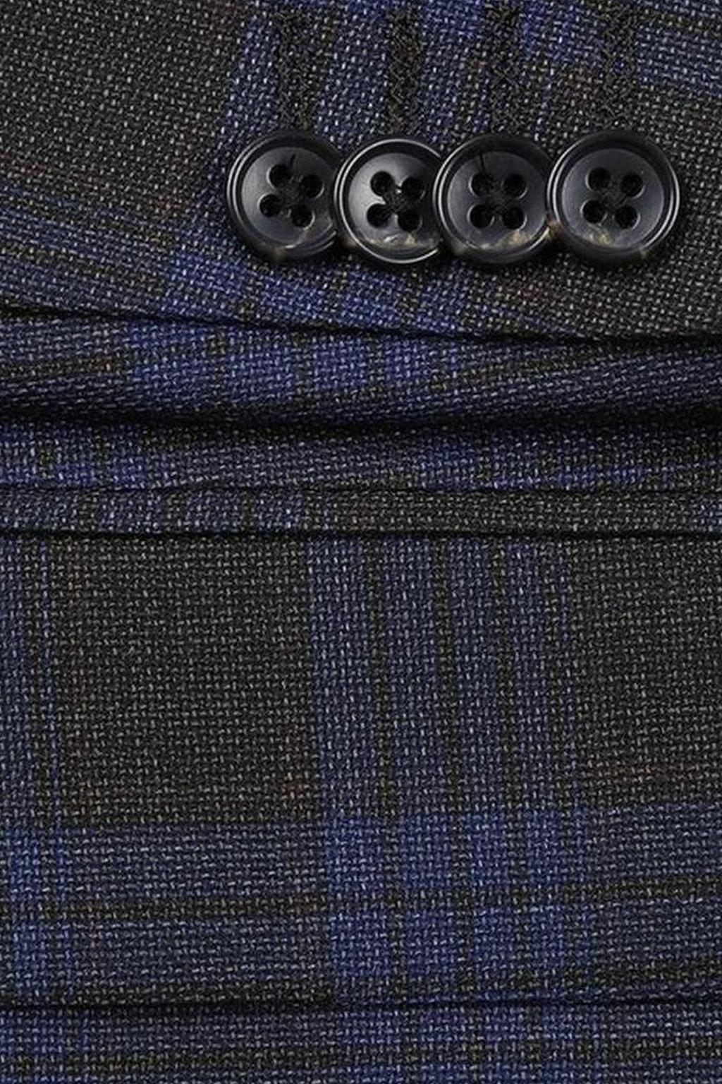 Grey & Blue Windowpane Sports Jacket