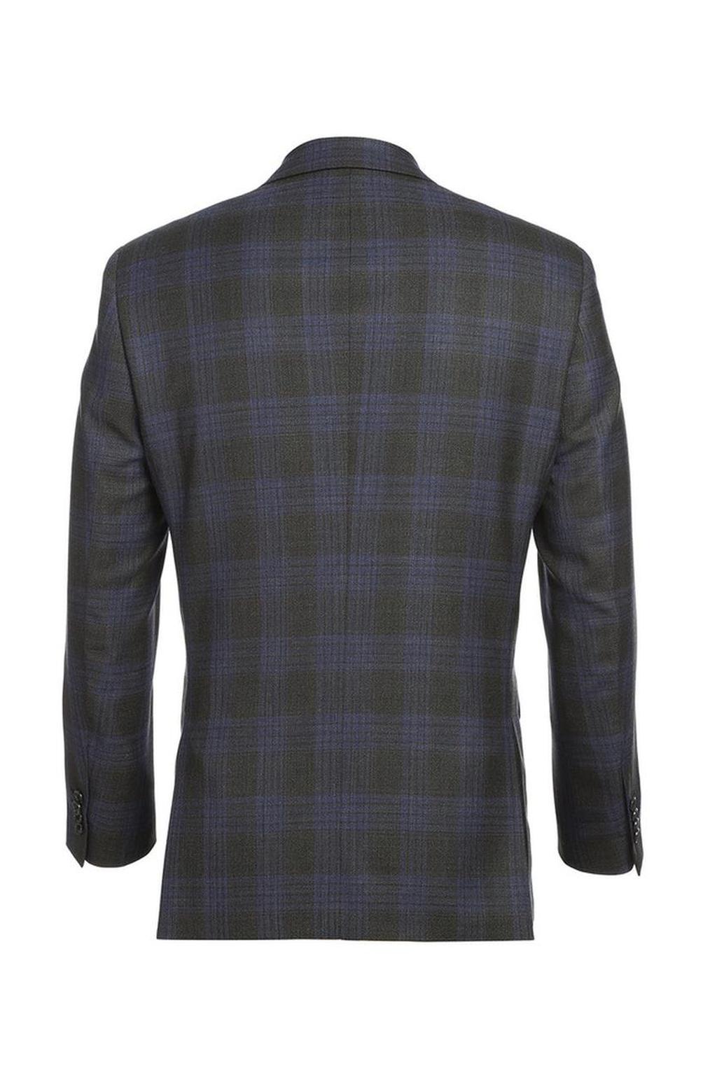 Grey & Blue Windowpane Sports Jacket