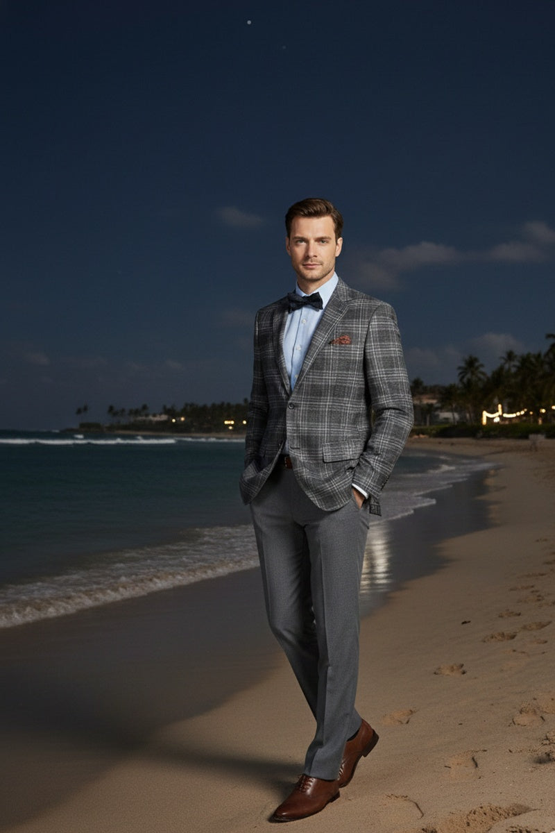 Brown Windowpane Sports Jacket