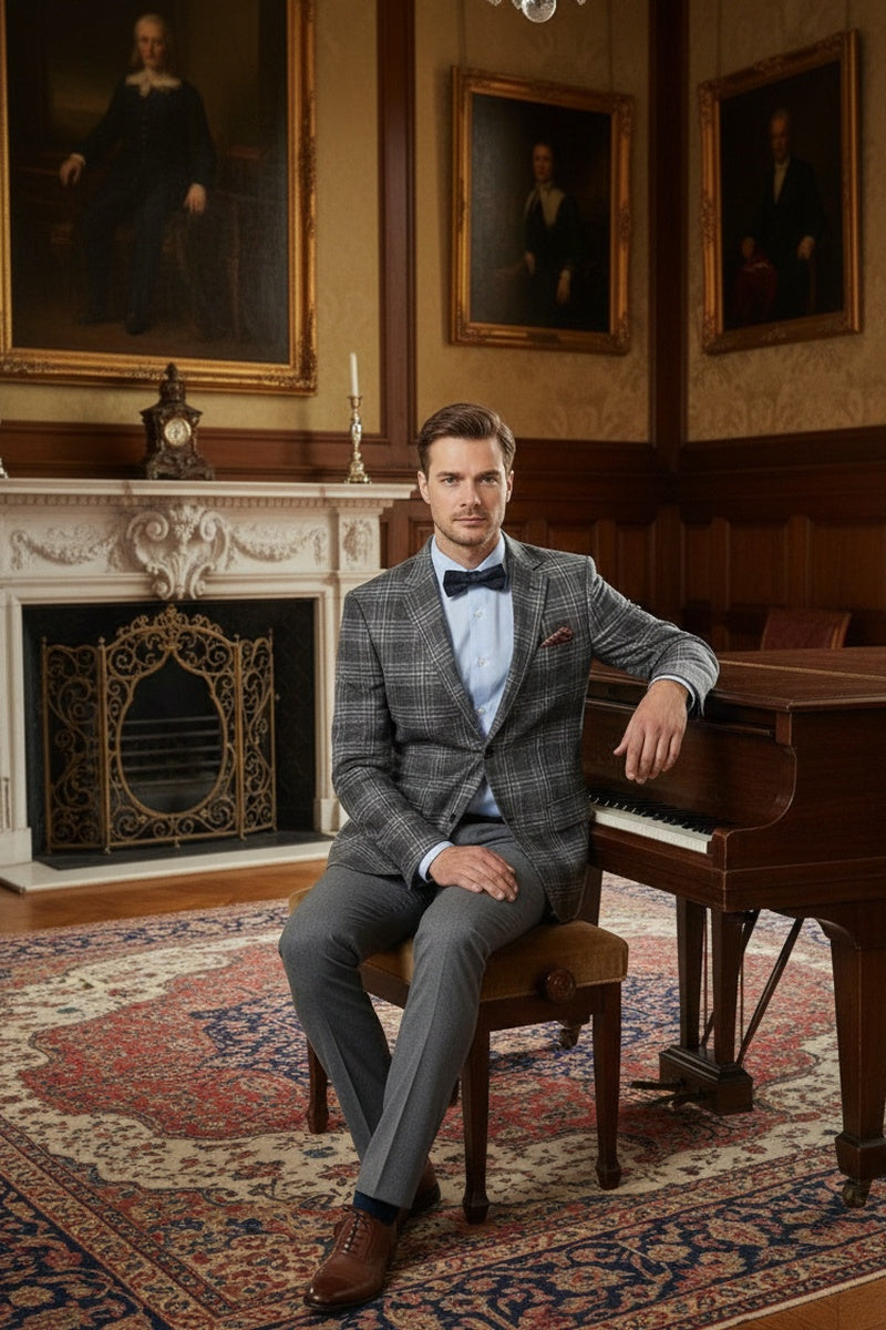 Brown Windowpane Sports Jacket