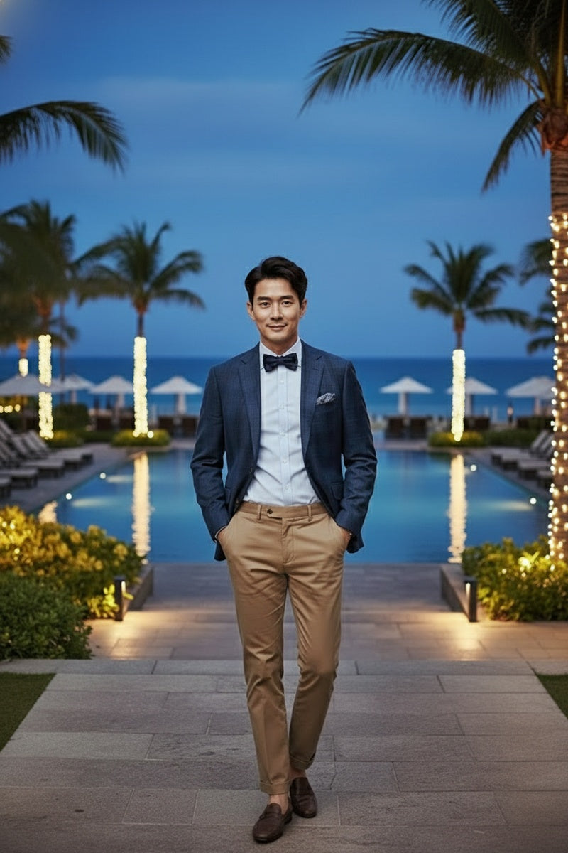 Navy Windowpane Sports Jacket
