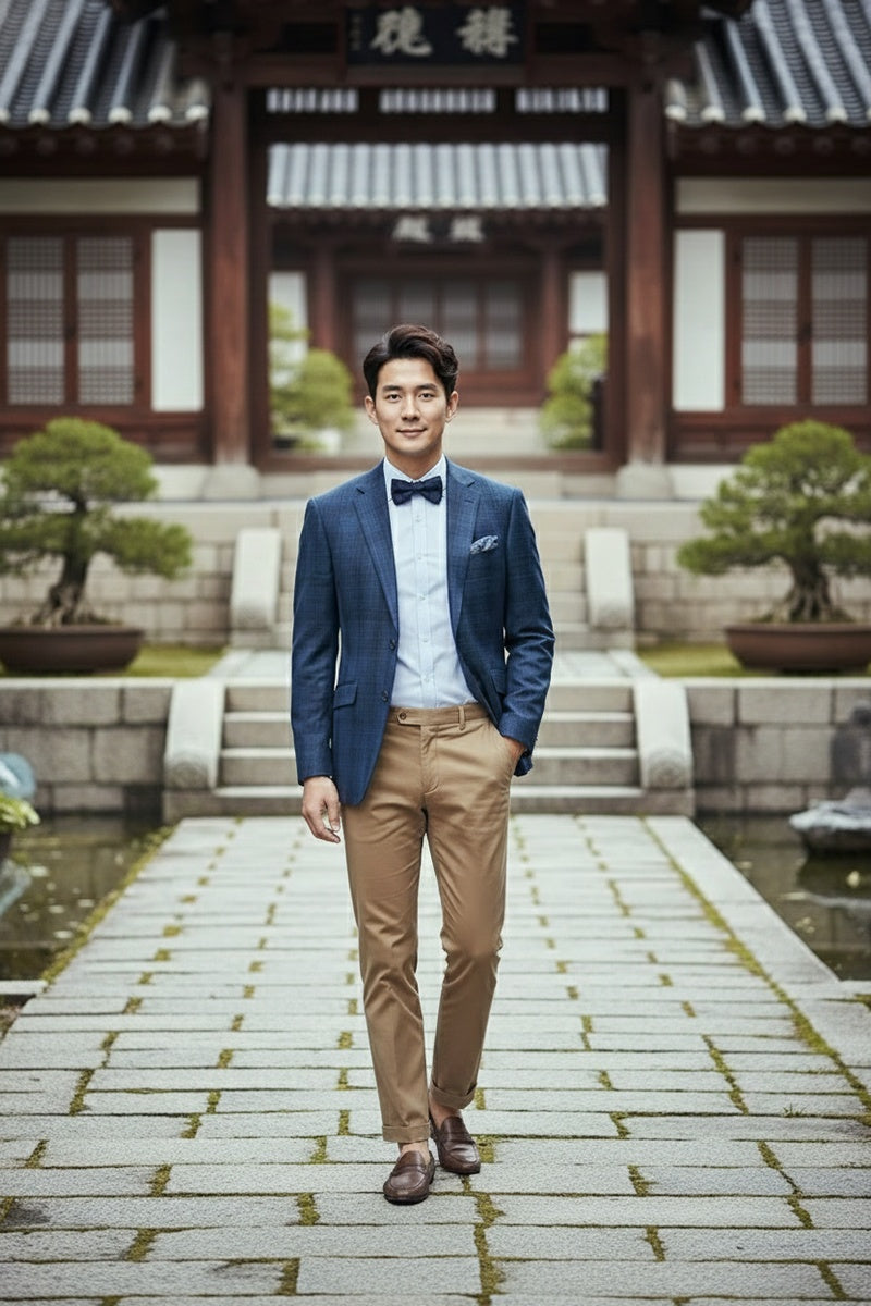 Navy Windowpane Sports Jacket