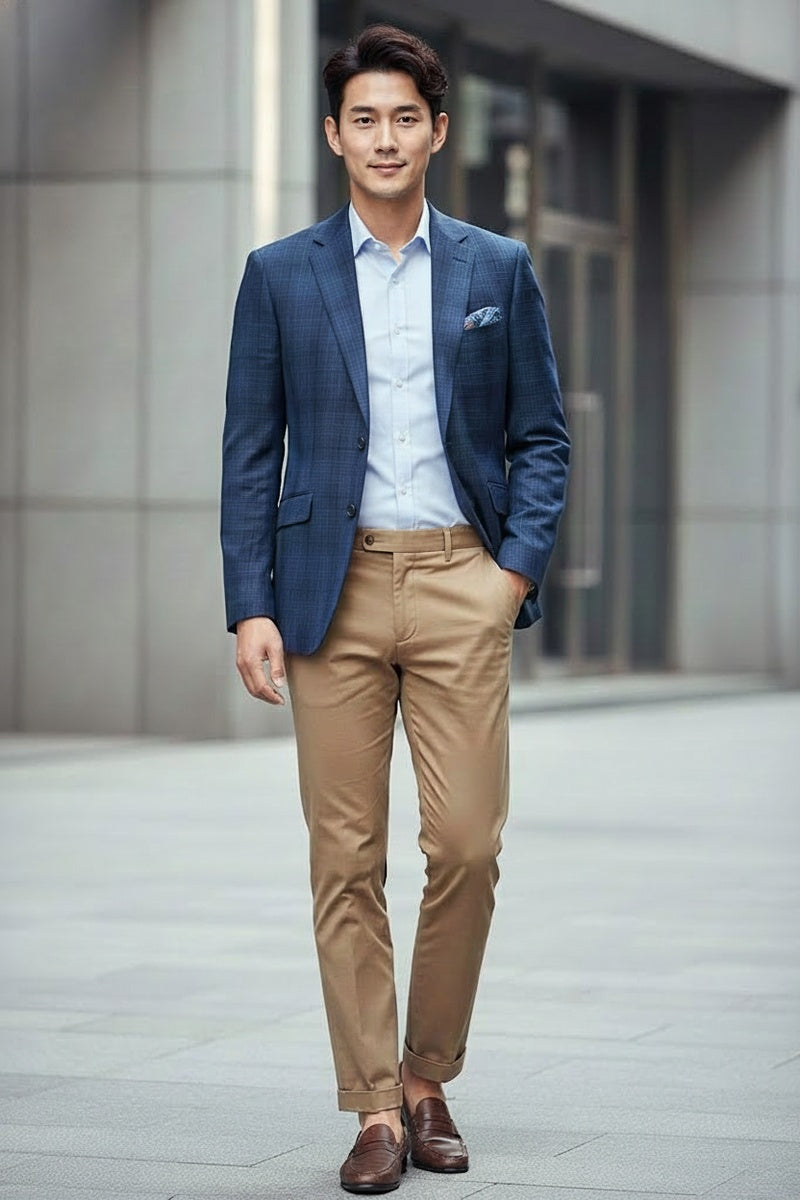 Navy Windowpane Sports Jacket