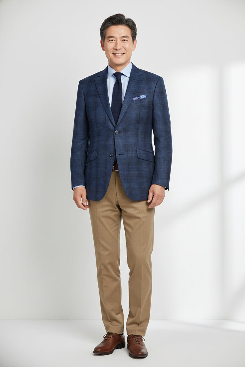 Navy Windowpane Sports Jacket
