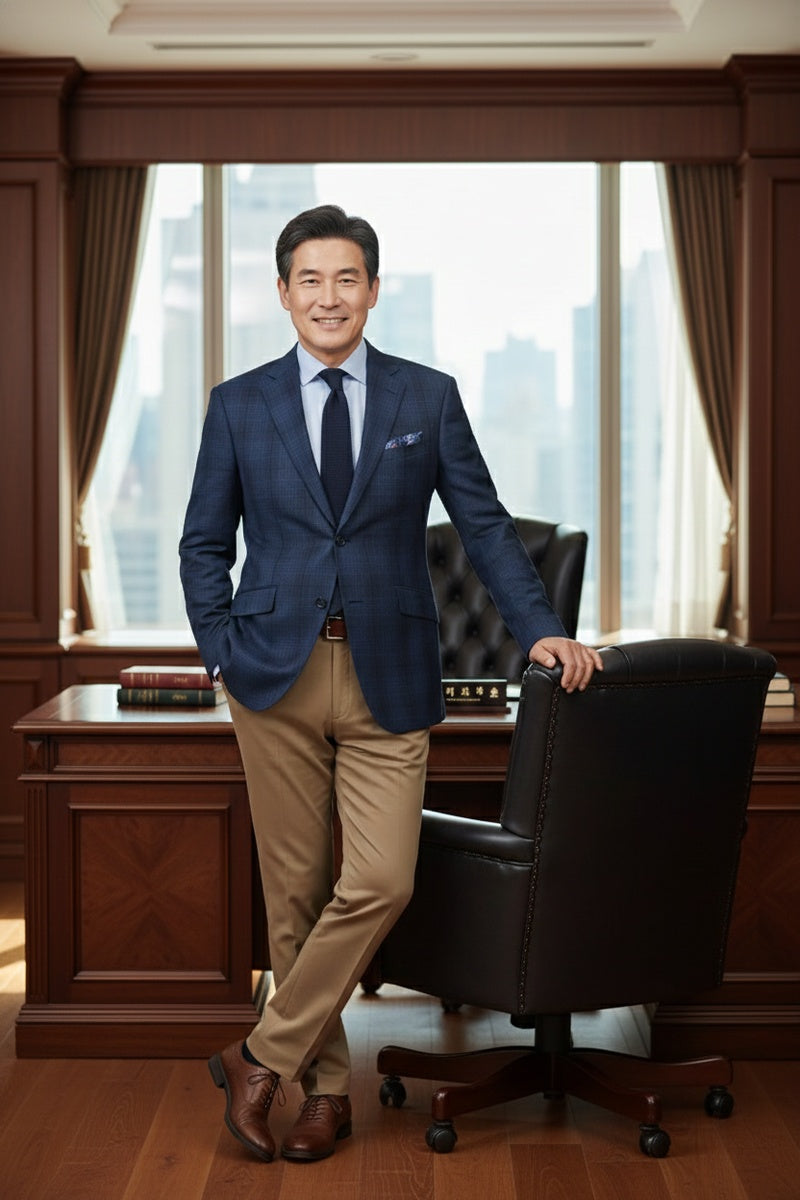 Navy Windowpane Sports Jacket