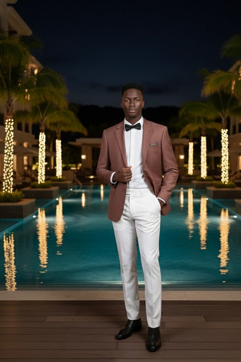 Brown Windowpane Sports Jacket