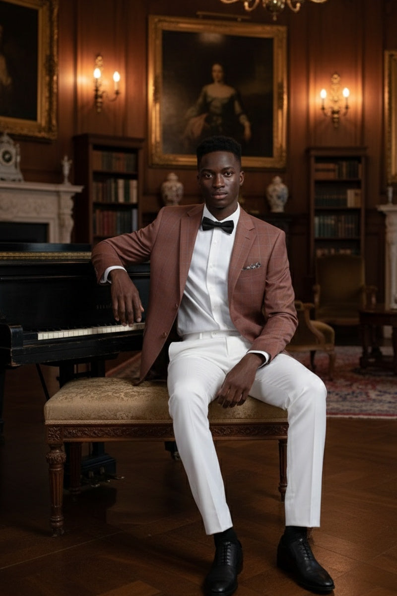 Brown Windowpane Sports Jacket