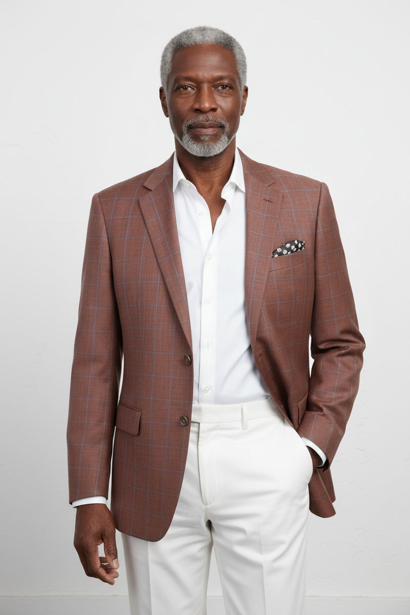 Brown Windowpane Sports Jacket