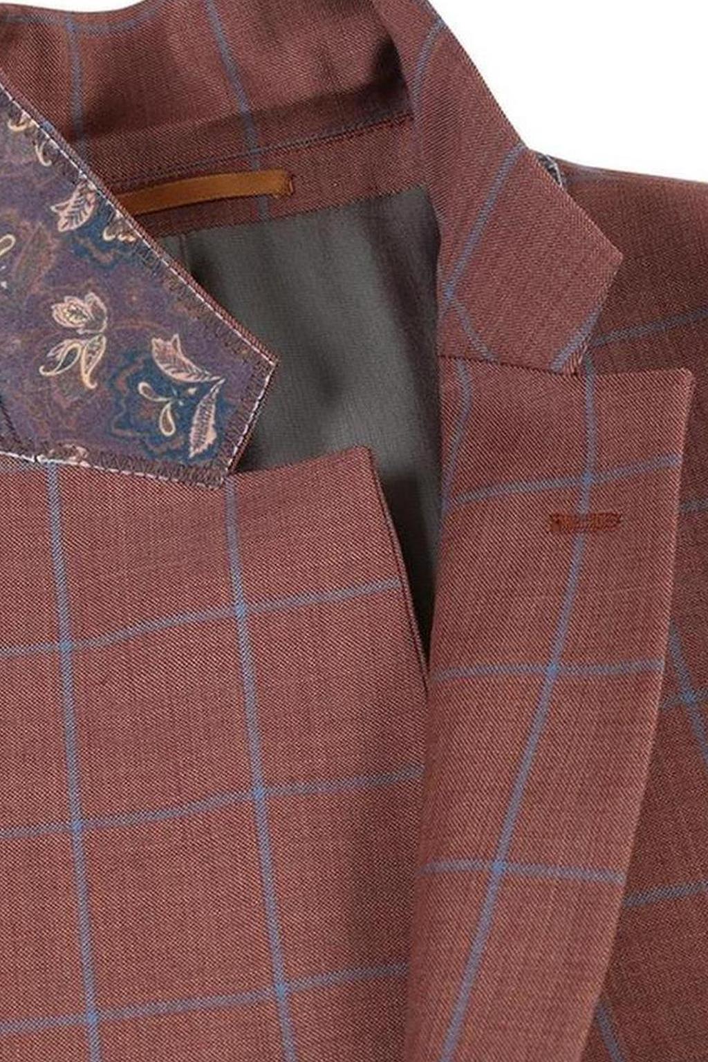 Brown Windowpane Sports Jacket