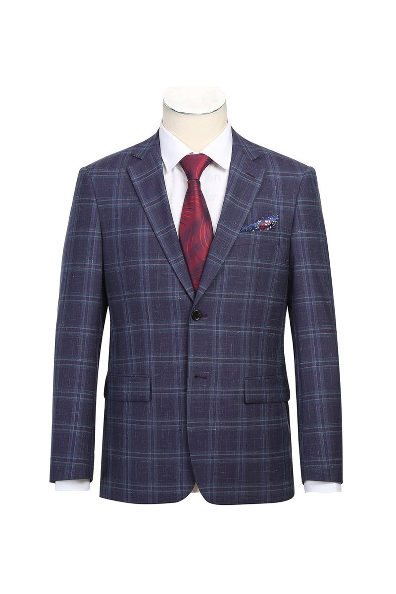 Purple & Blue Windowpane Sports Jacket