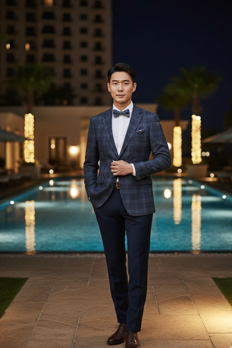 Purple & Blue Windowpane Sports Jacket
