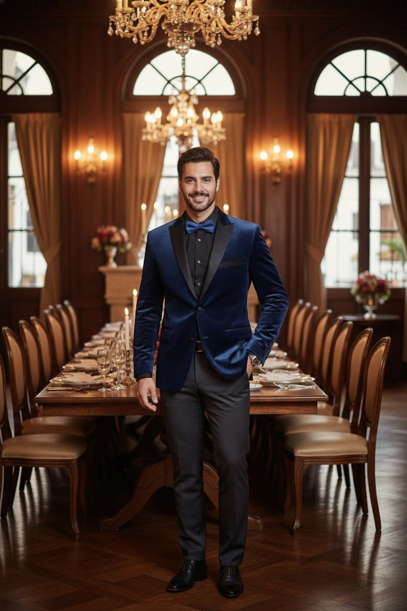 "Marseille" Blue Velvet Jacket (Separates)