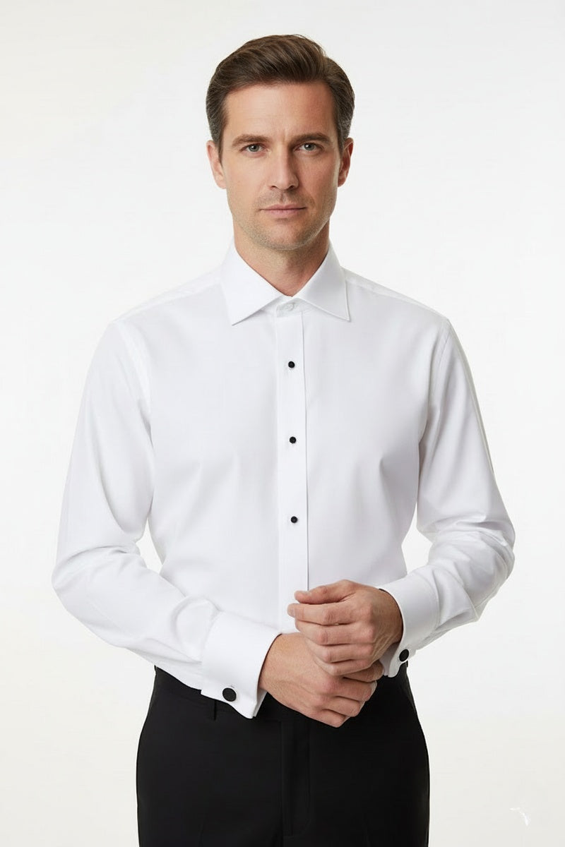 "Richard" White Spread Collar Shirt