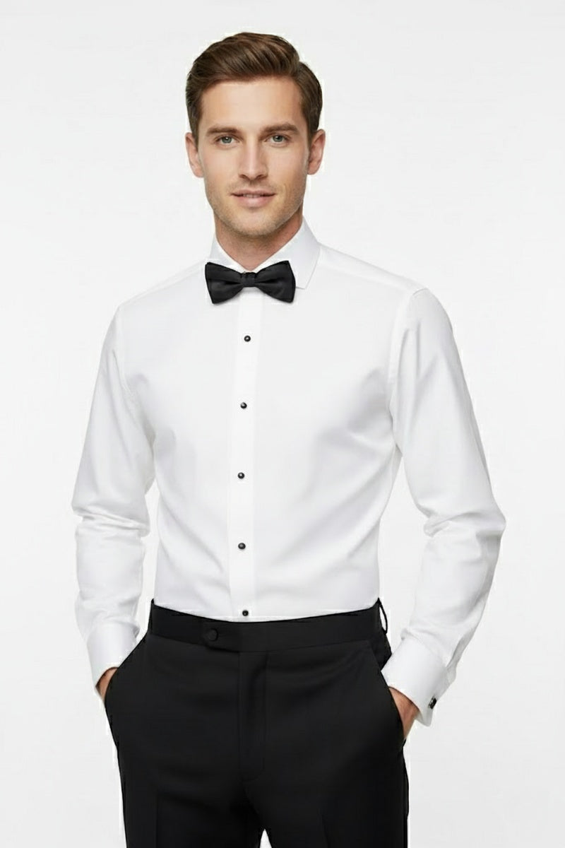 "Richard" White Spread Collar Shirt