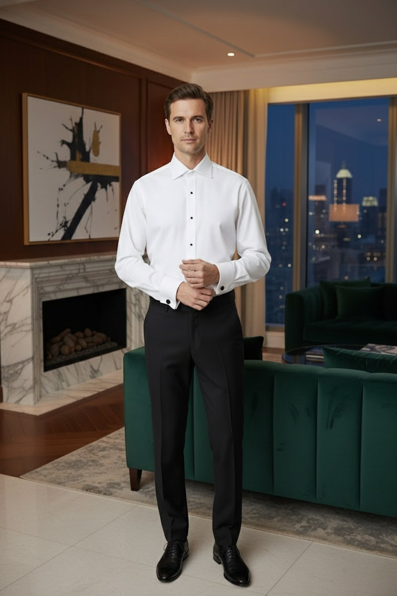"Richard" White Spread Collar Shirt