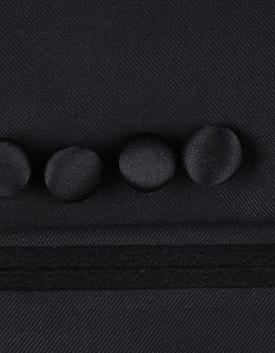 "Claude" Black 2-Button Notch Wool Tuxedo (2-Piece Set)