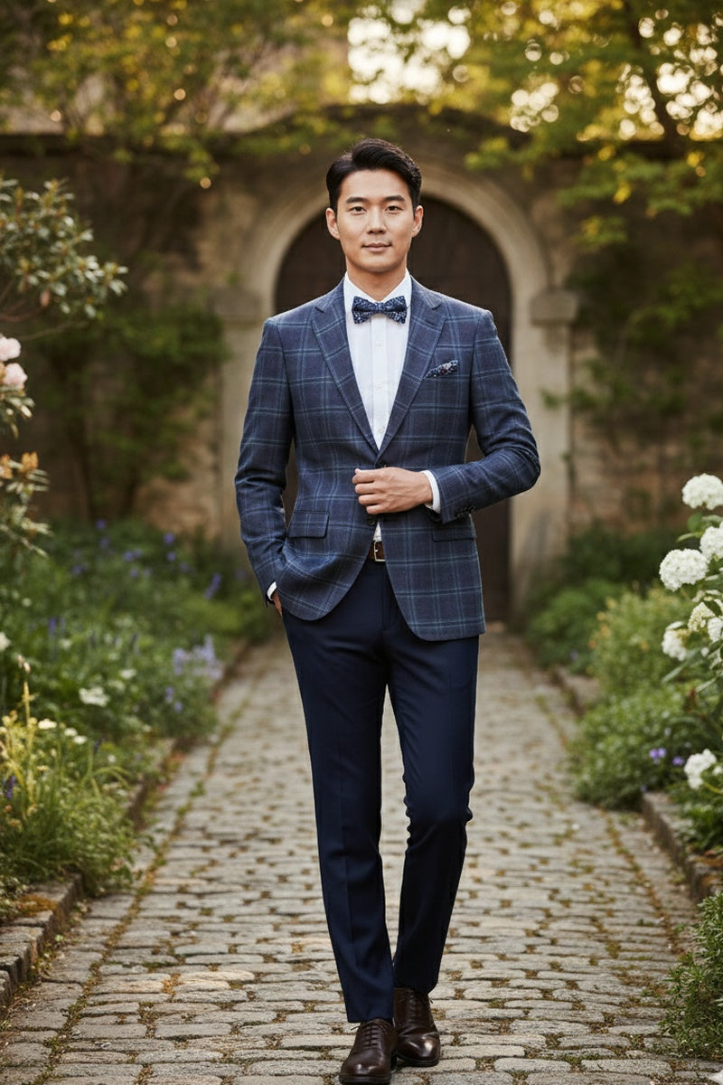Purple & Blue Windowpane Sports Jacket